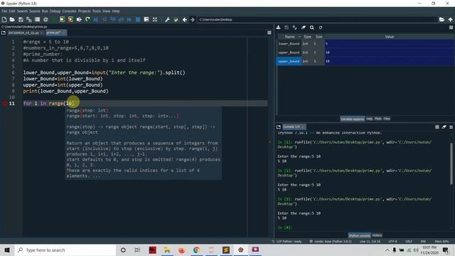#8 - Basics of Python - Display prime numbers within a range - (2020) (India) смотреть онлайн