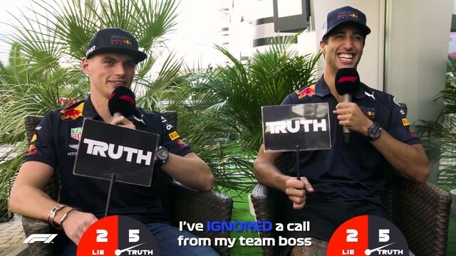 Red Bull's Daniel Ricciardo and Max Verstappen | Grill the Grid: Truth or Lie? смотреть онлайн