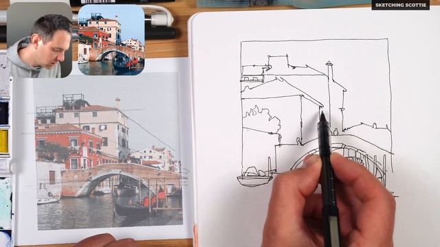 URBAN SKETCHING Ink & Watercolor STEP-BY-STEP For Beginners