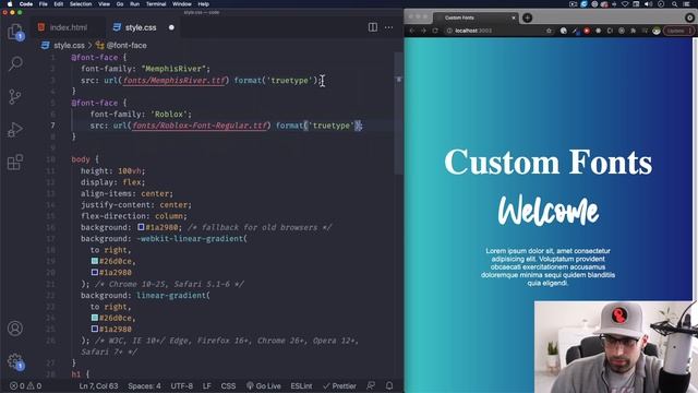 How to Add a Custom Fonts to Your Website (HTML and CSS) смотреть онлайн