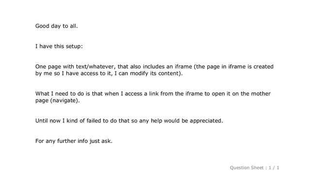 HTML : javascript, iframe - navigate/close parent window from iframe смотреть онлайн