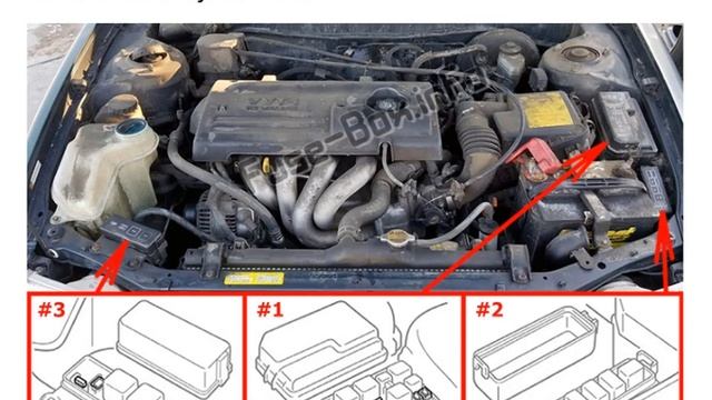 Diagrama de fusibles y relés para Toyota Corolla (E110; 1998-2002) смотреть онлайн