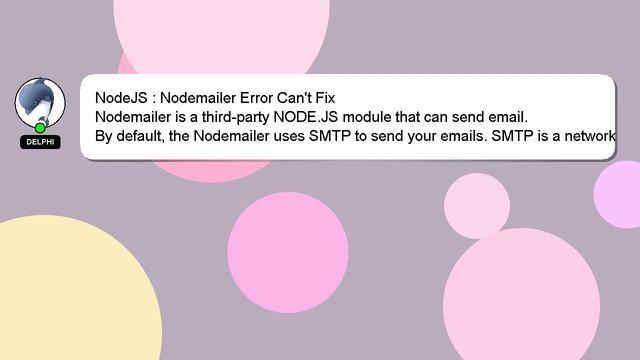 NodeJS : Nodemailer Error Can't Fix смотреть онлайн