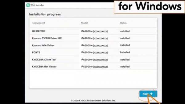 Kyocera PA2000w Driver Installation (USB)