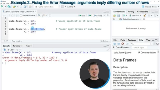 R Error: Arguments Imply Differing Number of Rows (2 Examples) | Unequal Variable Lengths | Solutio смотреть онлайн