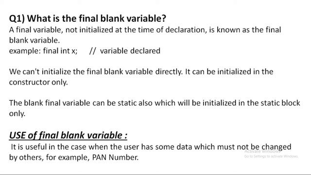 what is final blank variable and use of final blank variable ?? смотреть онлайн