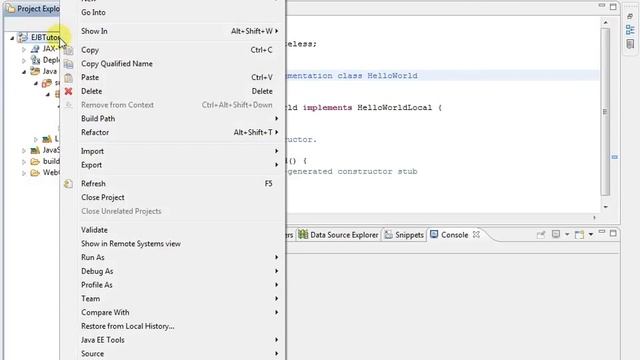 EJB Tutorial using Open EJB + Tomcat смотреть онлайн
