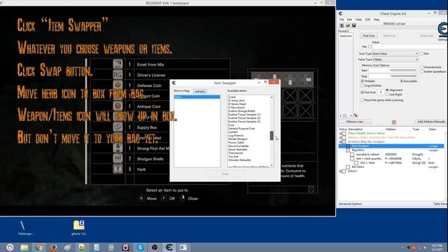 Resident Evil 7 - How to swap Item (Cheat Engine) смотреть онлайн