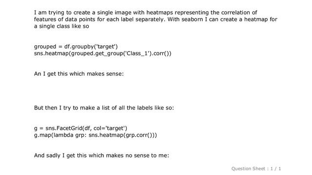 Pandas : Plotting correlation heatmaps with Seaborn FacetGrid смотреть онлайн