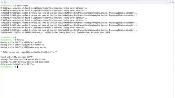 Запуск Packet Tracer без сети на Linux