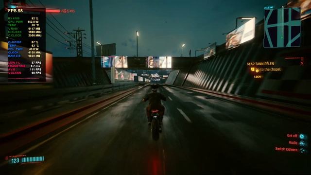 RX 6700 10GB - Cyberpunk 2077 смотреть онлайн