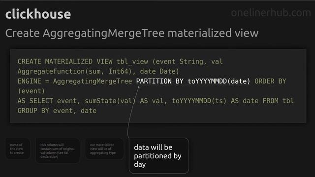Create AggregatingMergeTree materialized view #clickhouse смотреть онлайн