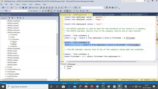 20 Exists , Any and All in SQL Server смотреть онлайн