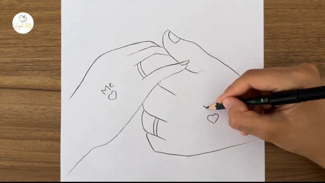 Romantic couple holding hands drawing || Valentine day drawing || Easy drawing ideas for beginners смотреть онлайн