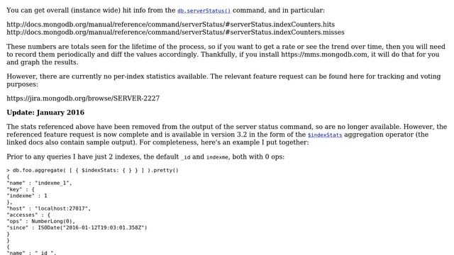 How to find MongoDB index statistics? смотреть онлайн