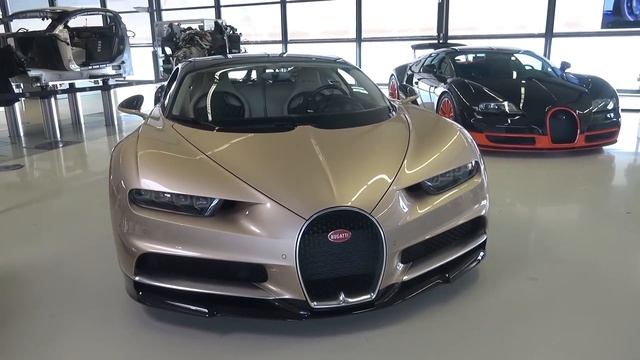 TOP SECRET tour of Bugatti factory (18 cylinder Chiron concept, testing and more!!) смотреть онлайн