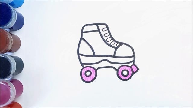 Сурет салу ролики | Как нарисовать роликовые коньки | How to draw roller skates смотреть онлайн