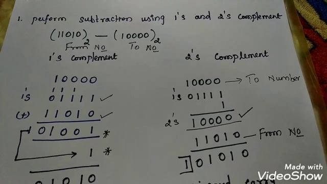 1's and 2's complement subtraction | problem | Tamil смотреть онлайн