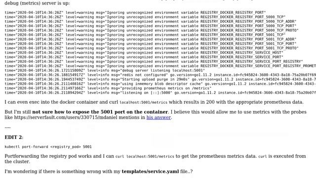 Kubernetes: Issues with liveness / readiness probe on S3 storage hosted Docker Registry смотреть онлайн