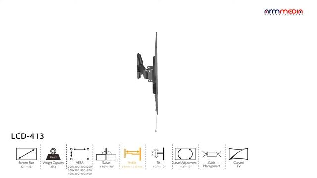 Настенный кронштейн для LED/LCD телевизоров ARM MEDIA LCD-413 BLACK смотреть онлайн