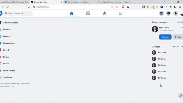 Build & Deploy Facebook Clone with Next js, NextAuth, Firebase & Tailwind CSS смотреть онлайн