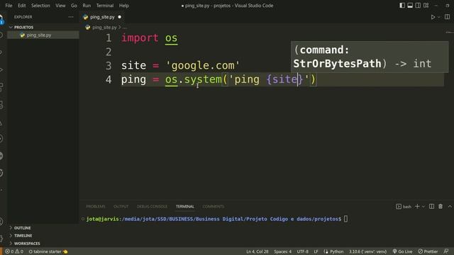 Executar comando ping em um site com Python смотреть онлайн