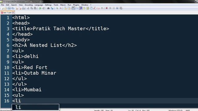 How to make a Nested List | Li tage use | html смотреть онлайн