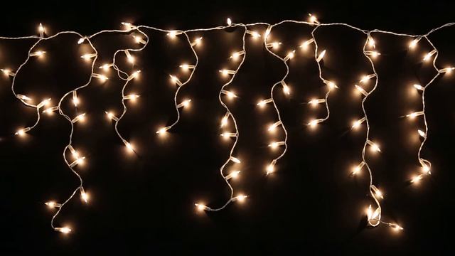 Электрогирлянда "Сосульки" I-100-C (100 мини ламп, длина 1,3м с коннектором, без мигания, тепло-жел смотреть онлайн