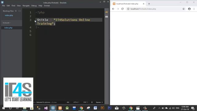 PHP Tutorial | Embedding html in php and php in html with example смотреть онлайн