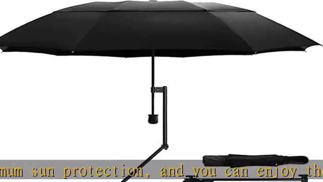 HOBVO UPF 50+ Golf Umbrella With Adjustable Universal Clamp, Portable Umbrellas For Rain, Manual Op