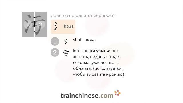 Как пишется 污 (wū) – грязный; пачкать — порядок черт, ключ, примеры и произношение