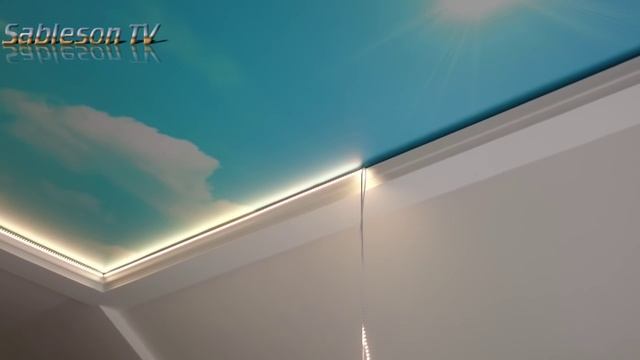 ??Фотопечать линия света. Натяжной сатиновый потолок. смотреть онлайн