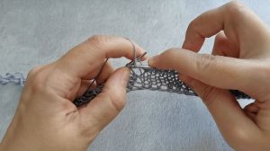 Изнаночная петля протяжки с наклоном вправо