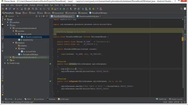59 - Phone Book project - SQLITE - SqliteOpenHelper class 2 смотреть онлайн