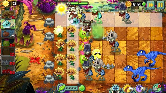 Растения против зомби 2 Прохождение Jurassic Marsh 23, 24, 25 смотреть онлайн