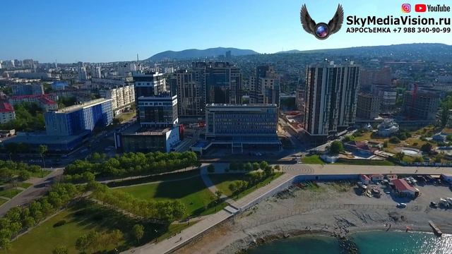 Воздушная экскурсия по набережной Новороссийска с высоты птичьего полета. смотреть онлайн