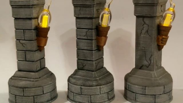 Stone Pillars with Flickering Torch смотреть онлайн