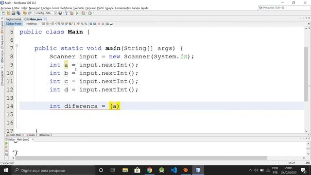 (JAVA) Resolução do exercício "Diferença" (1007) do URI смотреть онлайн
