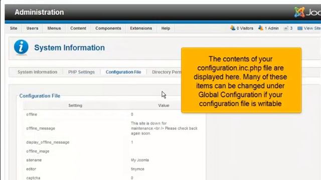 How to view system information in Joomla 2.5 смотреть онлайн