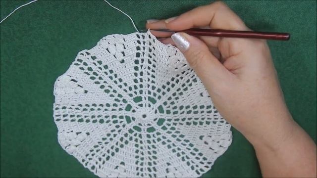 САЛФЕТКА С РОМБИКАМИ И ПОПКОРНОМ. СХЕМА.(2 часть). смотреть онлайн