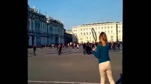 Теннисный тренажёр. Мяч с резинкой (на базе)