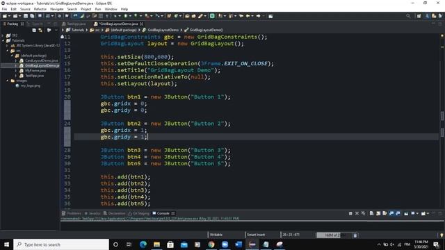 Java GUI Tutorial #14 - GridBagLayout Manager In Java GUI Swing Explained смотреть онлайн