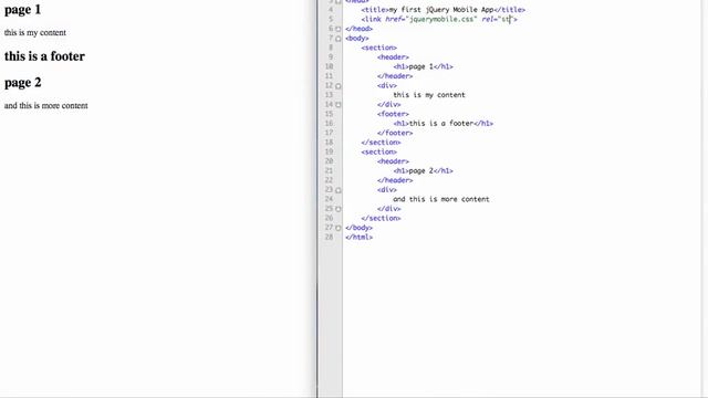 Create a basic jQuery Mobile application смотреть онлайн