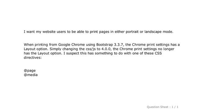 CSS : Bootstrap 4 CSS causing Chrome's print "Layout" to disappear смотреть онлайн