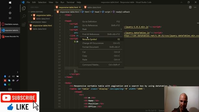 how to create a responsive sortable table with pagination and a search box by using datatables смотреть онлайн