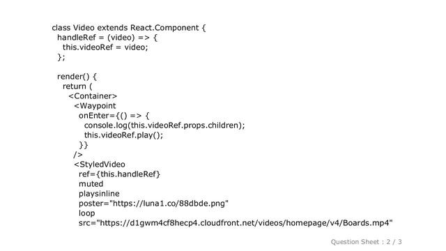 HTML : How to use a React Ref to call video.play()? смотреть онлайн
