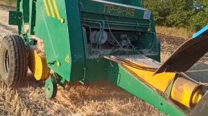 Прессование соломы прессом ПРФ-145