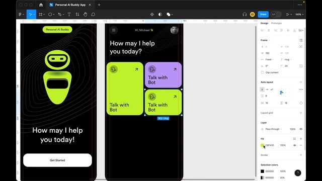 Personal AI Buddy App | Figma UI/UX Design Tutorial смотреть онлайн