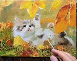 Осенний день. Живопись маслом .Художник Вугар Мамедов