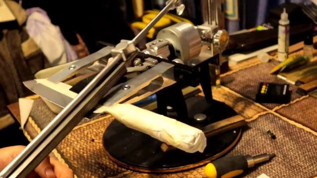 Заточка японского ножа KASUMI сталь VG 10. смотреть онлайн